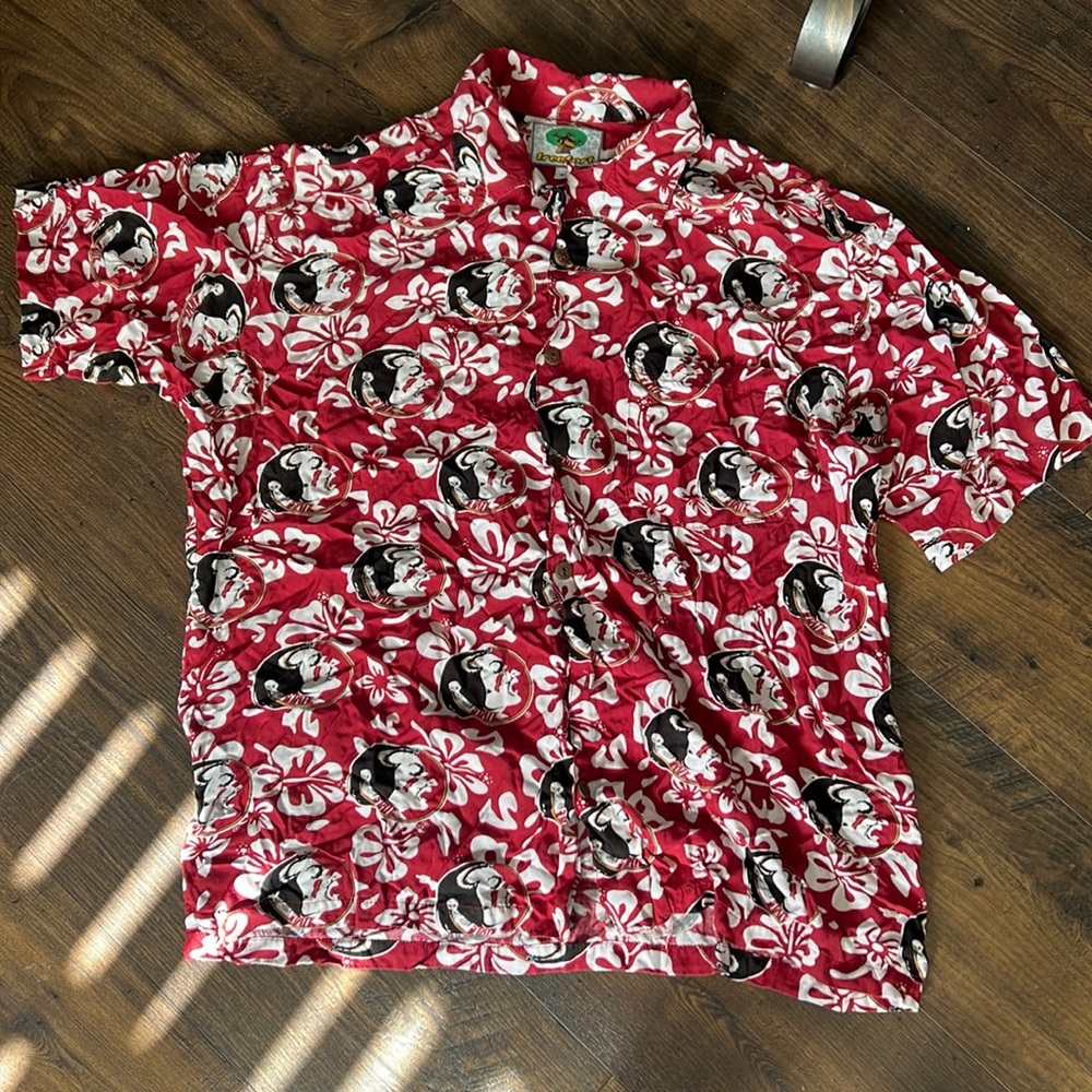 Men’s FSU Button Shirt Hawaiian Tropical Medium